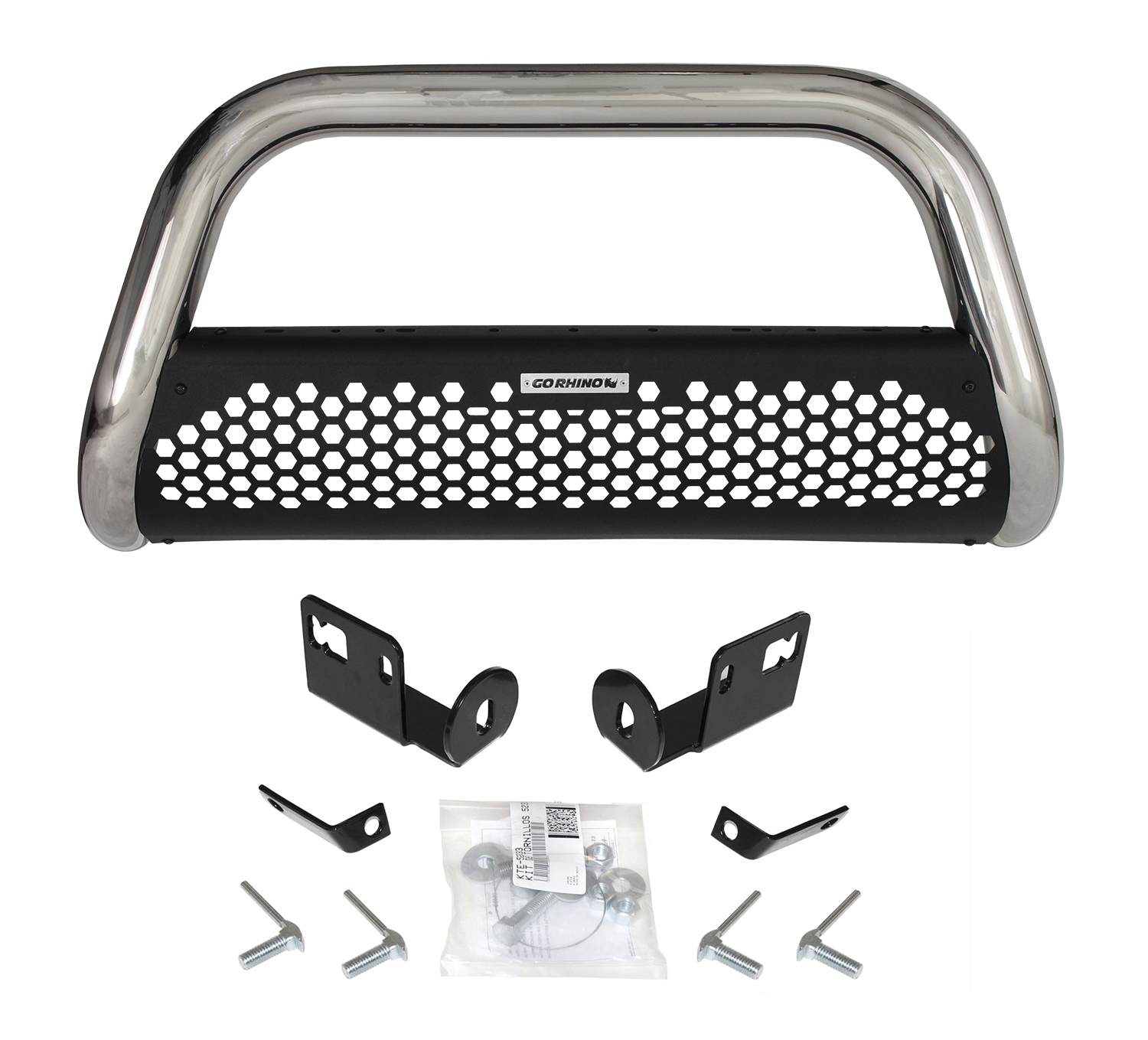 Charger RC2 Bull Bar & Mounting Brackets (Textured Black and Steel)