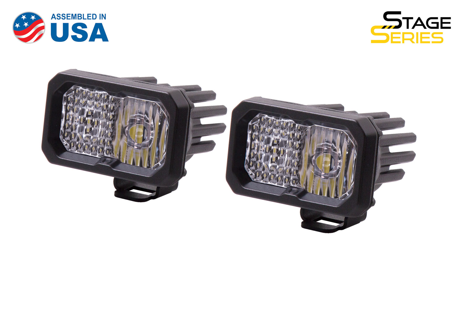 Diode Dynamics Stage Series 2 Inch LED Pod, Pro White Combo Standard RBL Pair